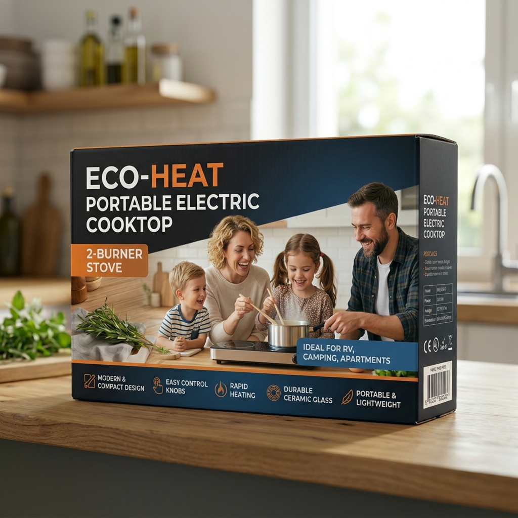 Cuisinière électrique portable à 2 brûleurs avec technologie d'économie d'énergie