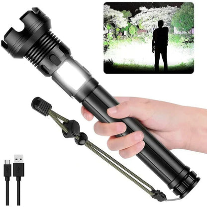 🎁🔋Lampe de poche laser tactique rechargeable à LED haute luminosité 50000-160 000⚡