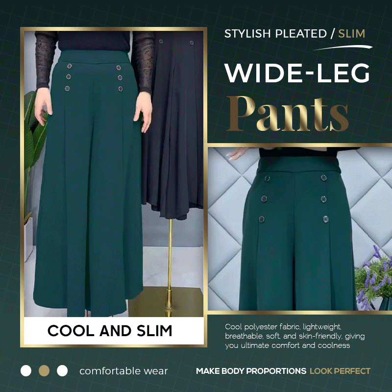 (50 % de rabais) Pantalon plissé à jambe large