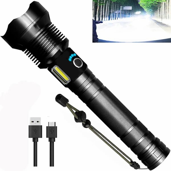 🎁🔋Lampe de poche laser tactique rechargeable à LED haute luminosité 50000-160 000⚡