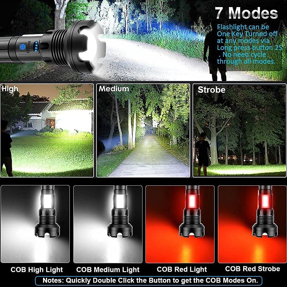 🎁🔋Lampe de poche laser tactique rechargeable à LED haute luminosité 50000-160 000⚡