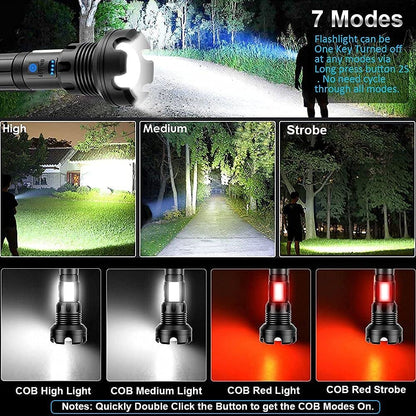 🎁🔋Lampe de poche laser tactique rechargeable à LED haute luminosité 50000-160 000⚡