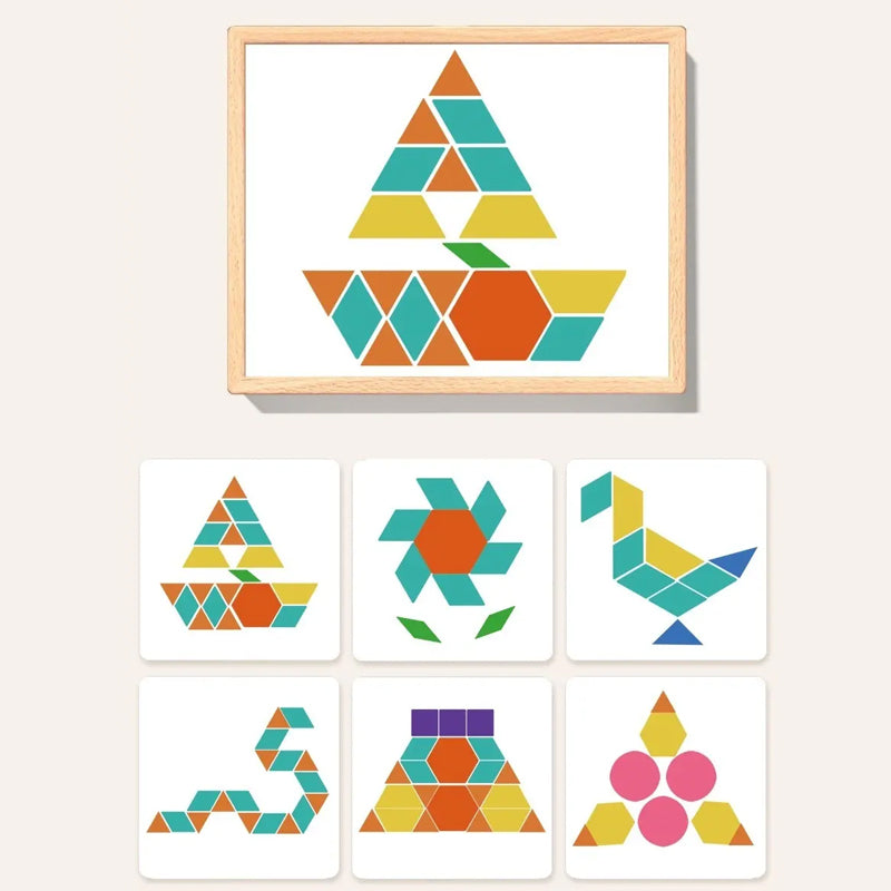 📢📢50% DE RÉDUCTION✨Jeu de puzzle magnétique en bois avec motifs
