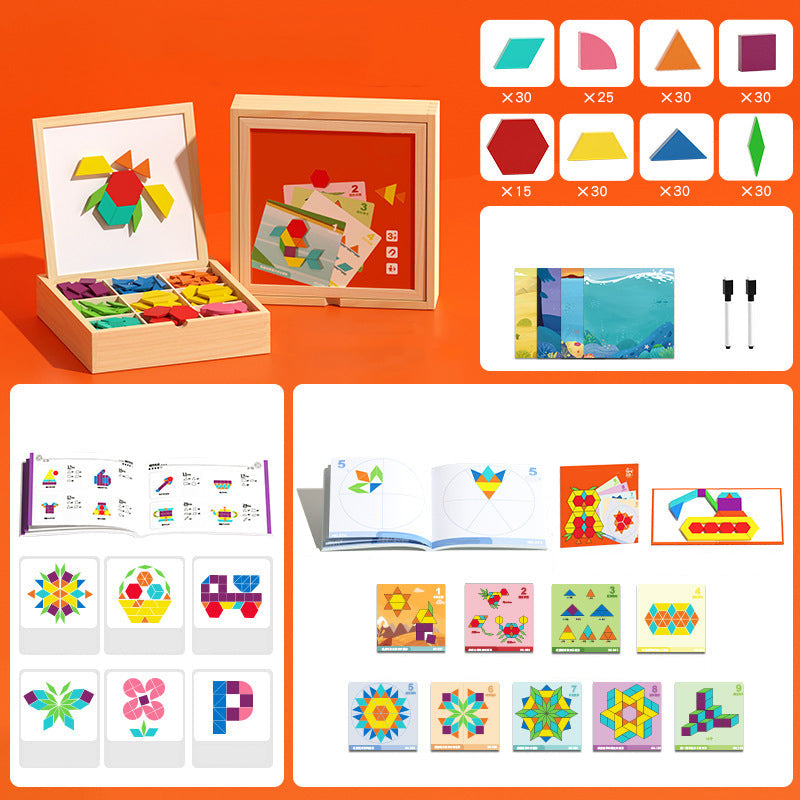 📢📢50% DE RÉDUCTION✨Jeu de puzzle magnétique en bois avec motifs